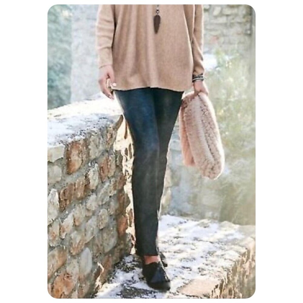 !! Soft Surroundings Black Snake Python Pants Sz M - image 2